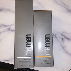 Men’s facial wash and moisturizer/sunscreen